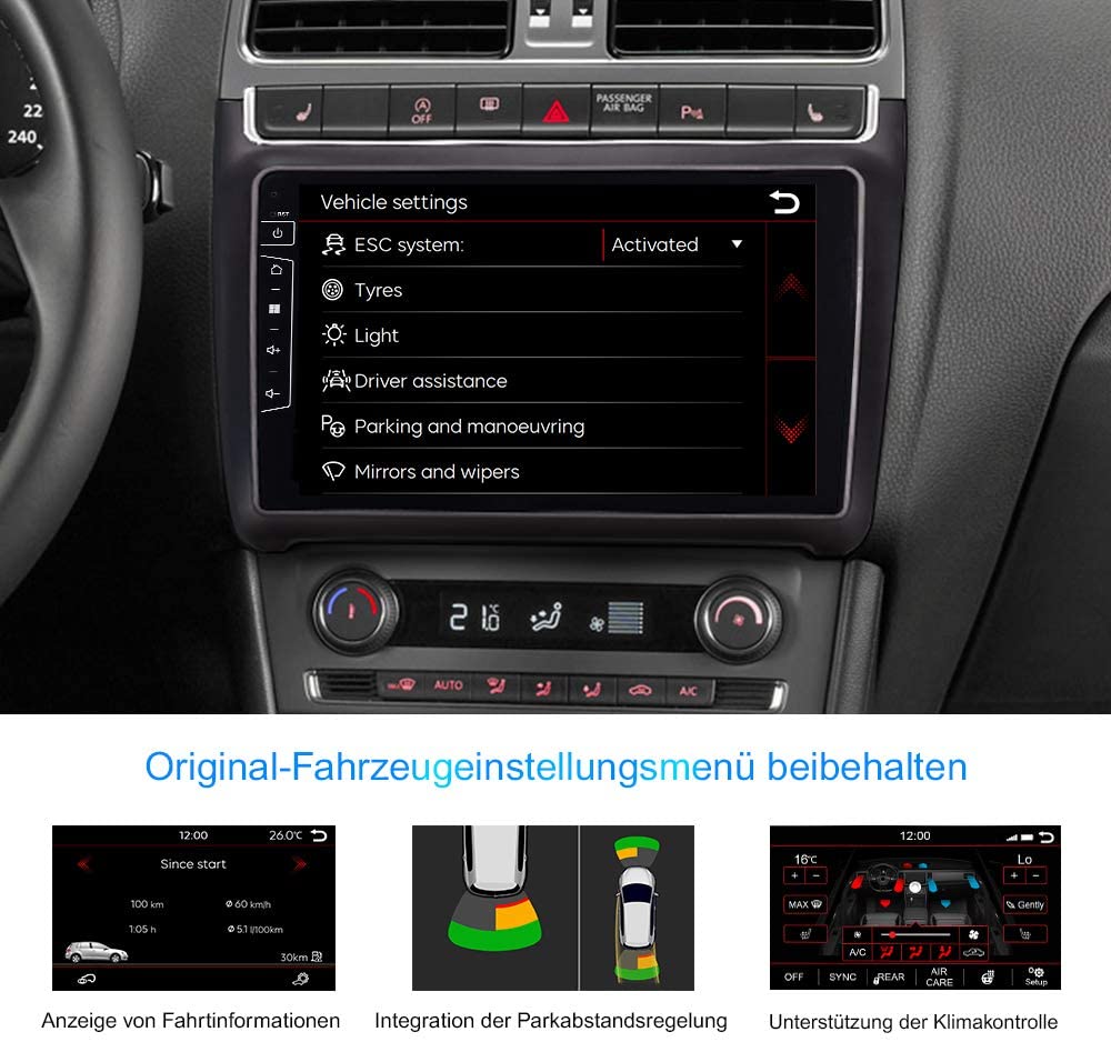 Me Discrimineren wastafel Navigatie VW Polo 2014-2017 touch Screen parrot carkit overname  boordcomputer Carplay android auto