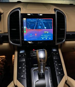 Navigatie Porsche Cayenne 2011-2017 carkit android 13 met apple carplay en android auto overname bose