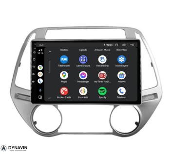 autoradio navigatie Hyundai I20 2012-2014 carkit android 13 draadloos apple carplay 